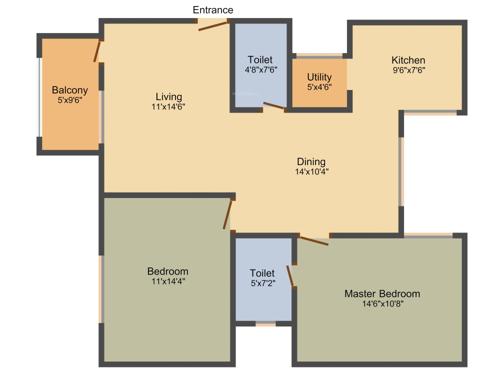 Smaran Gardens (2BHK+2T (1,115 sq ft) 1115 sq ft)