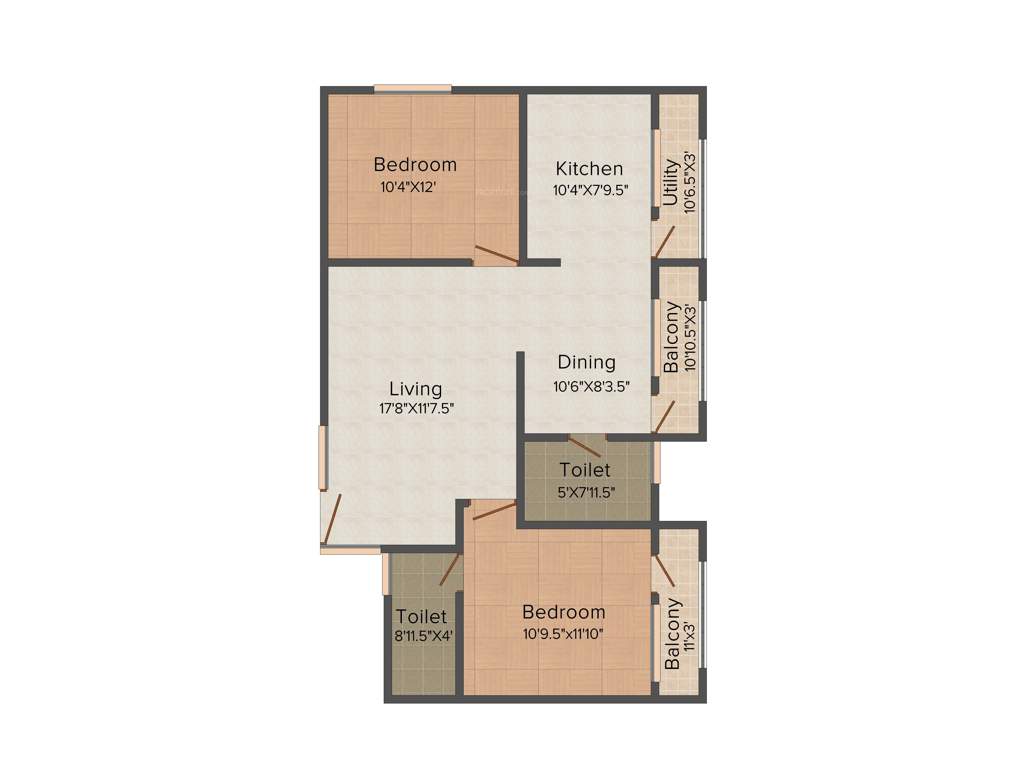 Vestaa Sai Krupa (2BHK+2T (1,087 sq ft) 1087 sq ft)