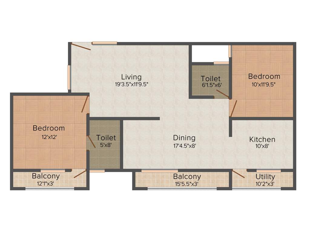 Vestaa Sai Krupa (2BHK+2T (1,191 sq ft) 1191 sq ft)