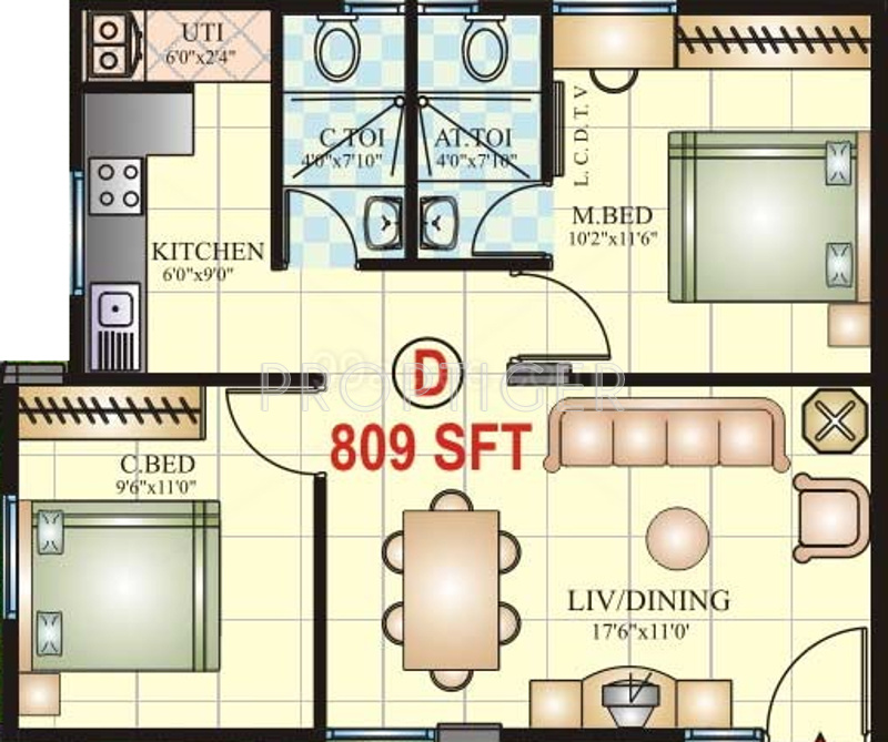 Vaishnavi Prakash Emerald (2BHK+2T (809 sq ft) 809 sq ft) Vaishnavi Prakash Emerald (2BHK+2T (809 sq ft) 809 sq ft)