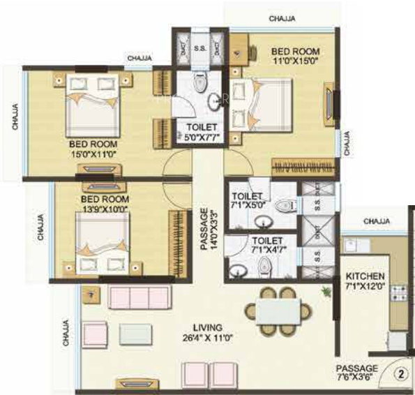 Kamala Nav Natraj (3BHK+3T (1,120 sq ft) 1120 sq ft) Kamala Nav Natraj (3BHK+3T (1,120 sq ft) 1120 sq ft)