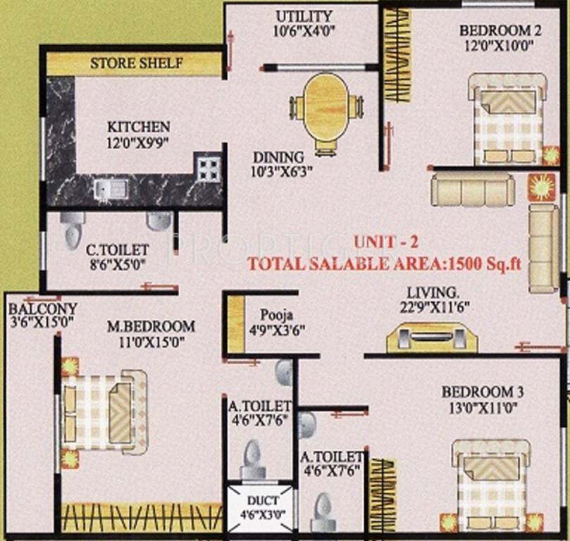 Shakthi Shakthi Residency (3BHK+3T (1,500 sq ft) Pooja Room 1500 sq ft) Shakthi Shakthi Residency (3BHK+3T (1,500 sq ft) Pooja Room 1500 sq ft)