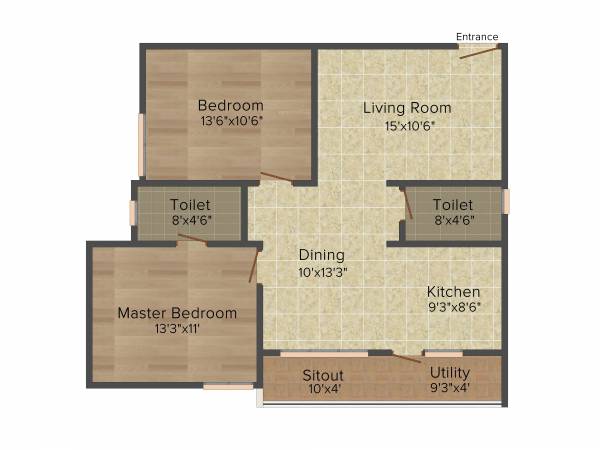 Prathamaa Shree Manor (2BHK+2T (1,095 sq ft) 1095 sq ft)