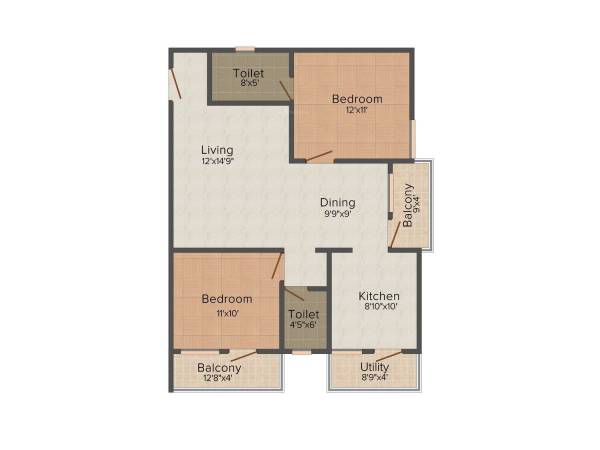 SNR Wind Mill (2BHK+2T (1,100 sq ft) 1100 sq ft) SNR Wind Mill (2BHK+2T (1,100 sq ft) 1100 sq ft)