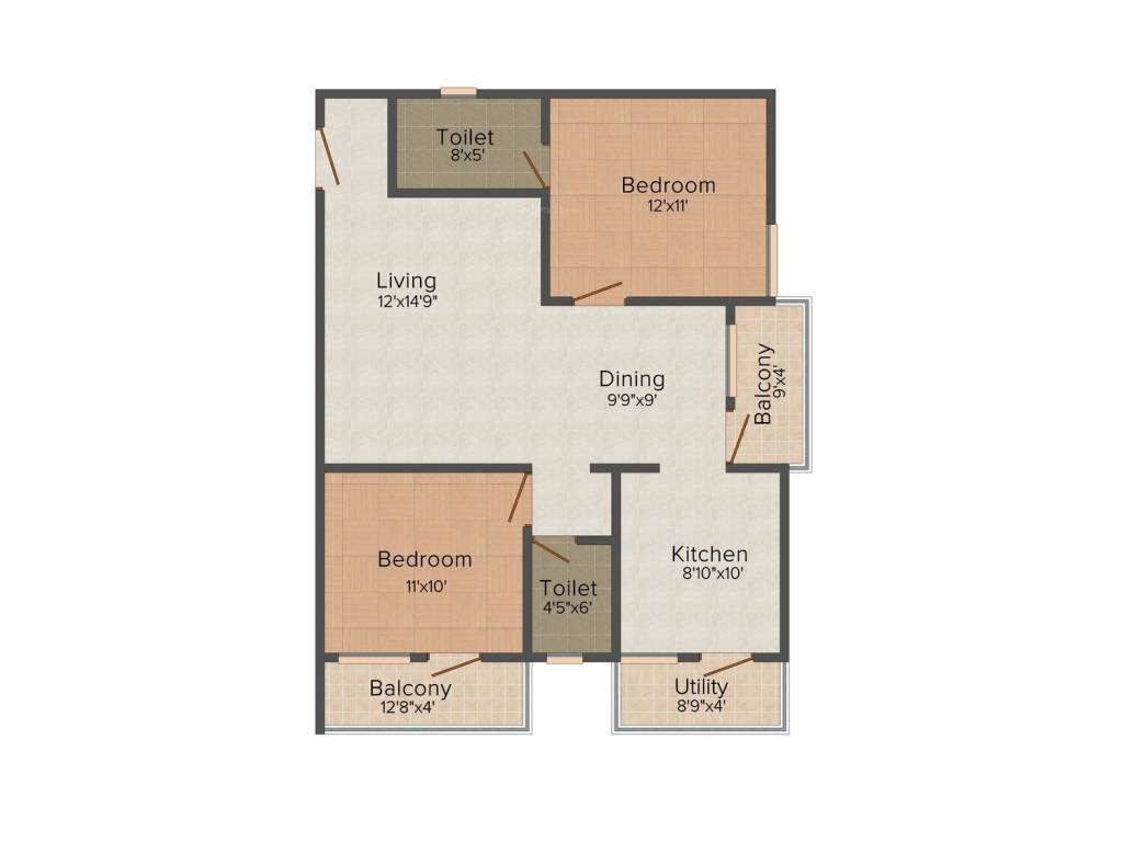SNR Wind Mill (2BHK+2T (1,100 sq ft) 1100 sq ft)
