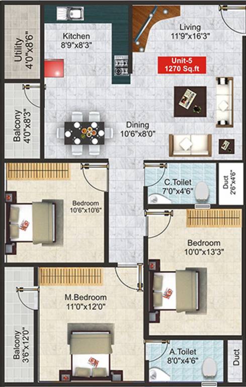 Shivaganga Galaxy (3BHK+2T (1,270 sq ft) 1270 sq ft) Shivaganga Galaxy (3BHK+2T (1,270 sq ft) 1270 sq ft)