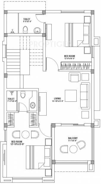 Trishna Exotica (4BHK+4T (2,612 sq ft) + Study Room 2612 sq ft)