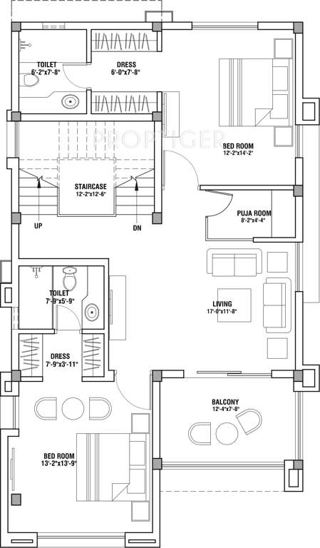 Trishna Exotica (4BHK+4T (2,973 sq ft) + Study Room 2973 sq ft)