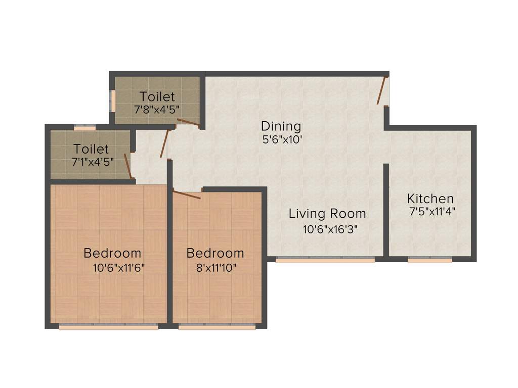 Pruthvi Tulsi Niwas (2BHK+2T (589 sq ft) 589 sq ft)