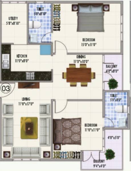 Sowmya Saroj (2BHK+2T (1,220 sq ft) 1220 sq ft)