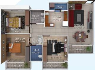 Windsor Aralia (3BHK+2T (1,583 sq ft) 1583 sq ft) Windsor Aralia (3BHK+2T (1,583 sq ft) 1583 sq ft)