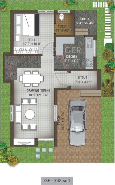 Advaitaa Orange Blossom Villa (3BHK+3T (1,439 sq ft) 1439 sq ft)