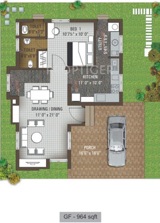 Advaitaa Orange Blossom Villa (3BHK+4T (1,554 sq ft) 1554 sq ft)