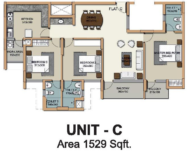 Hilite Residency (3BHK+3T (1,529 sq ft) 1529 sq ft)
