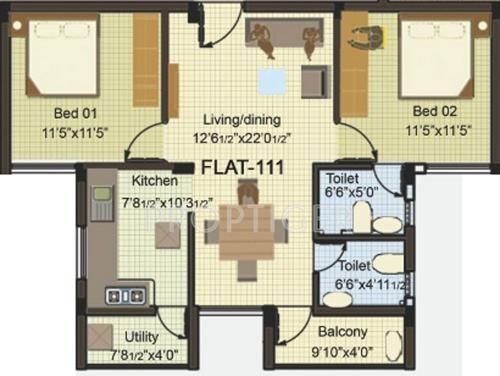 Triumph Casablanca (2BHK+2T (929 sq ft) 929 sq ft)