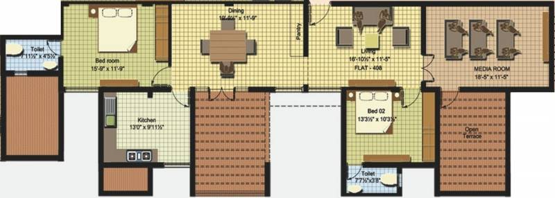 Triumph Casablanca (2BHK+2T (1,747 sq ft) 1747 sq ft)