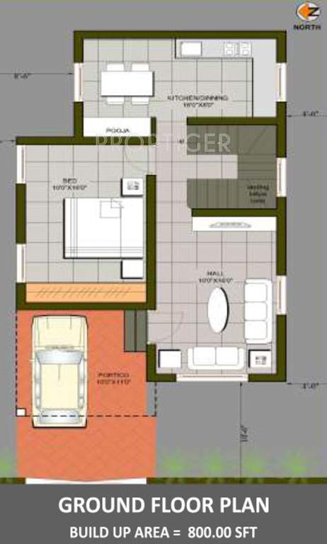  Grahasri Villas (2BHK+1T (1,110 sq ft) 1110 sq ft)