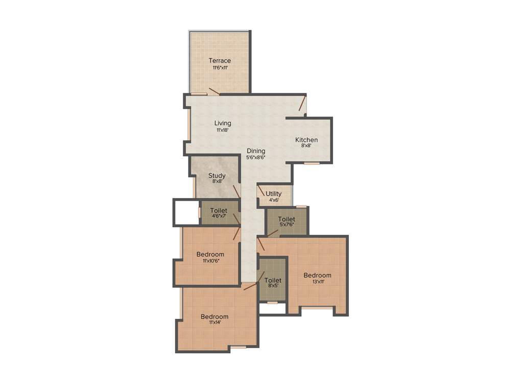 Signet Spandan (3BHK+3T (1,557 sq ft) 1557 sq ft)