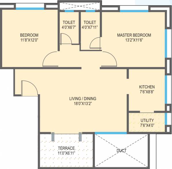 Venus Heights Phase II (2BHK+2T (1,084 sq ft) 1084 sq ft)