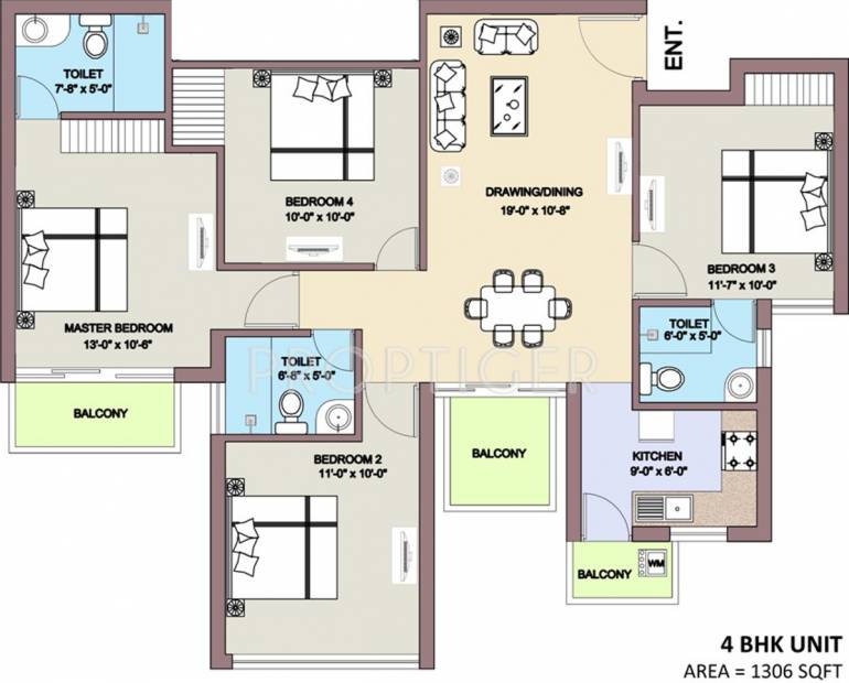 BPTP Park Elite Premium Villa (4BHK+3T (1,306 sq ft) 1306 sq ft)