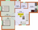 Aliyah Helvetica (2BHK+2T (824 sq ft) 824 sq ft) Aliyah Helvetica (2BHK+2T (824 sq ft) 824 sq ft)