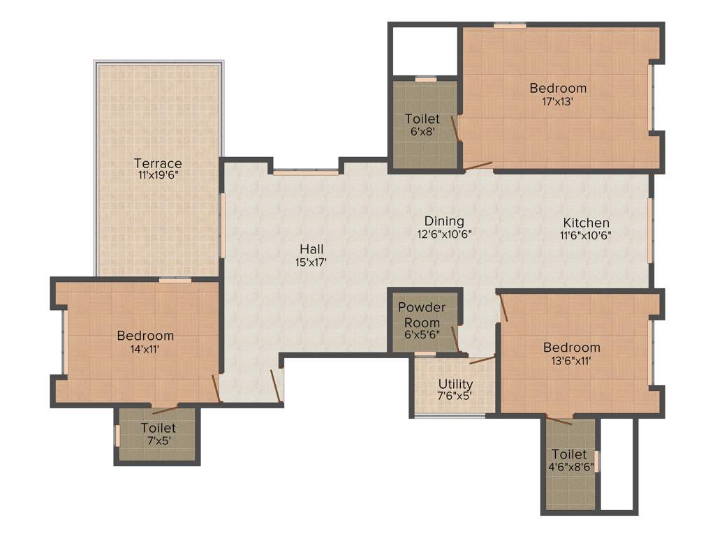 Signet Rajas (3BHK+4T (1,967 sq ft) 1967 sq ft)