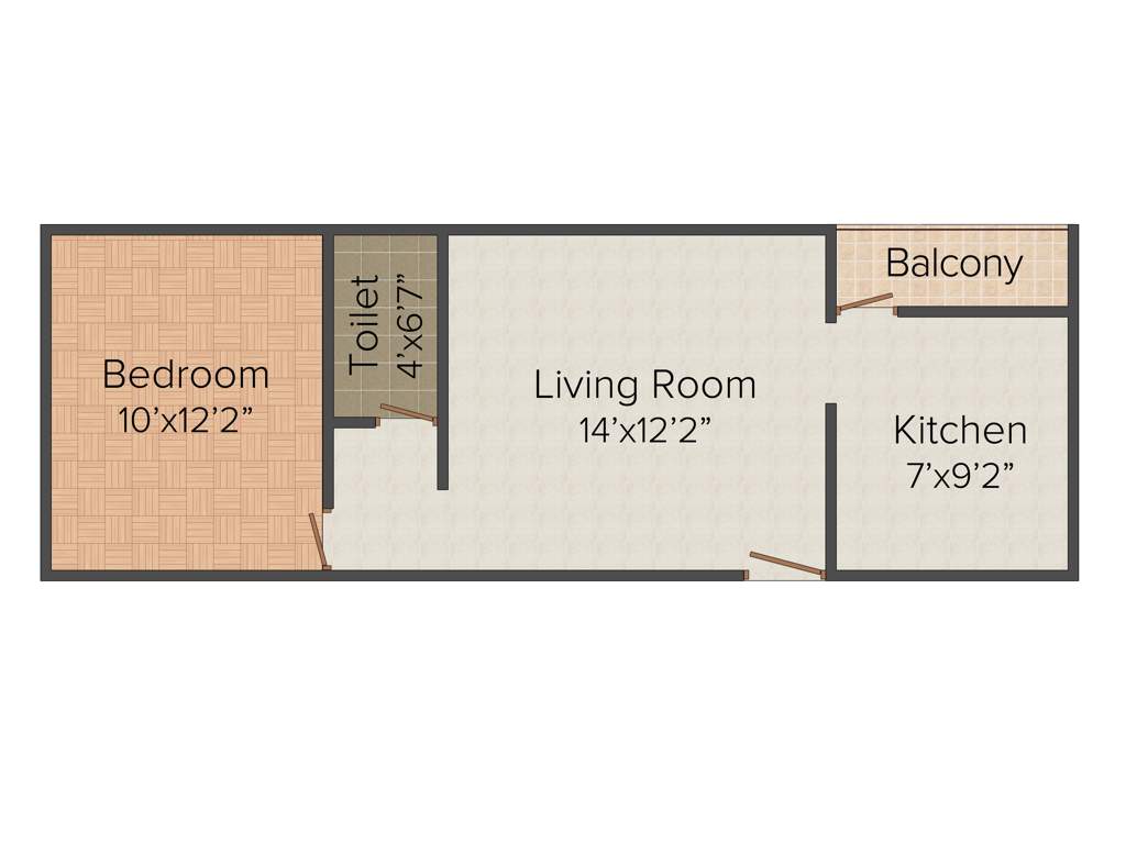 Anu Advika Flats 1BHK+1T (614 sq ft)