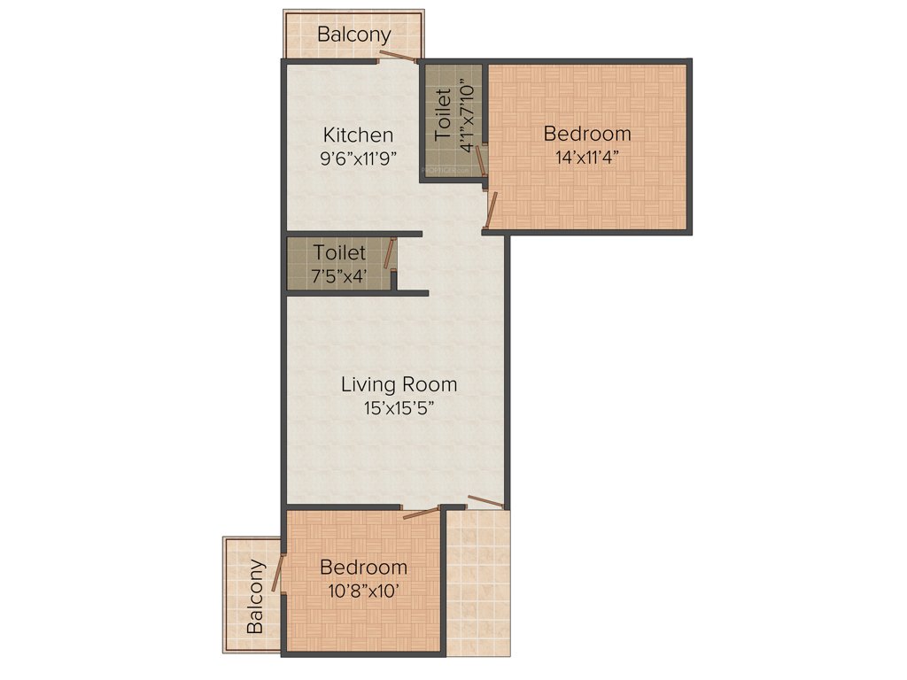 Anu Advika Flats 2BHK+2T (1,080 sq ft)