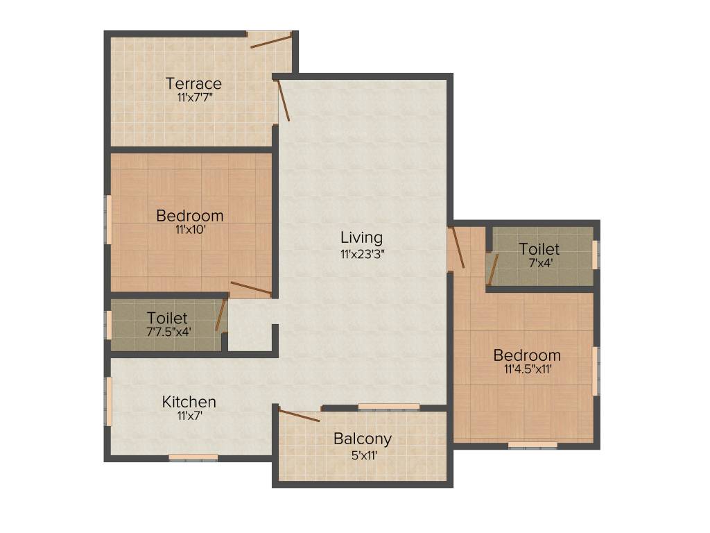 Anu Amirtha Varshni (2BHK+2T (895 sq ft) 895 sq ft)