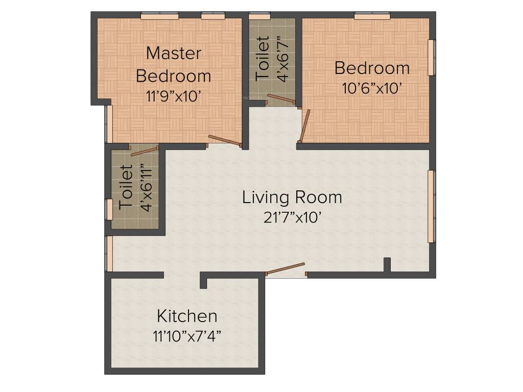 Anu Ratriya Flats (2BHK+2T (868 sq ft) 868 sq ft)