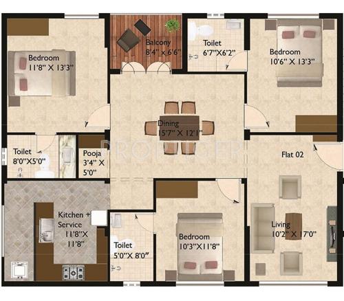 Ceebros Kamakshi (3BHK+3T (1,400 sq ft) Pooja Room 1400 sq ft) Ceebros Kamakshi (3BHK+3T (1,400 sq ft) Pooja Room 1400 sq ft)
