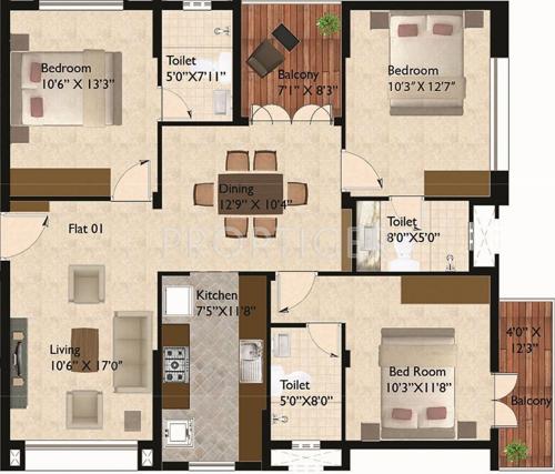 Ceebros Kamakshi (3BHK+3T (1,485 sq ft) 1485 sq ft) Ceebros Kamakshi (3BHK+3T (1,485 sq ft) 1485 sq ft)