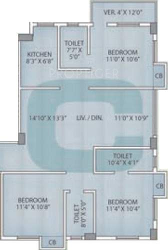 Vishnu Primus (3BHK+3T (1,464 sq ft) 1464 sq ft)