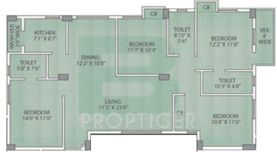 Vishnu Primus (4BHK+3T (1,907 sq ft) 1907 sq ft)