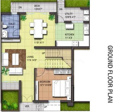 Nandhini Builders English Town Houses Lower Level Duplex Plan (3BHK+3T (1,945 sq ft) 1945 sq ft)