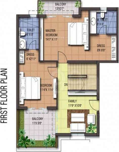 Nandhini Builders English Town Houses Upper Level Duplex Plan (3BHK+3T (1,945 sq ft) 1945 sq ft)