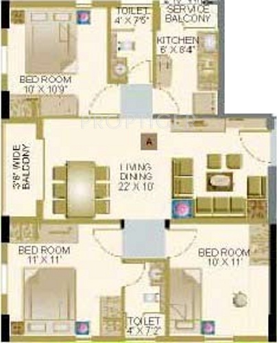 Vindhya Heights (3BHK+2T (1,261 sq ft) 1261 sq ft)