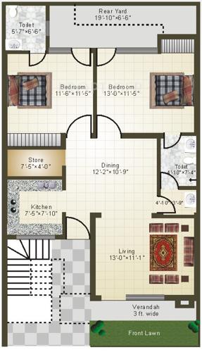 RDI Astha City (2BHK+2T (996 sq ft) 996 sq ft)