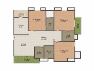 Fomra Jardin (3BHK+4T (1,692 sq ft) 1692 sq ft)