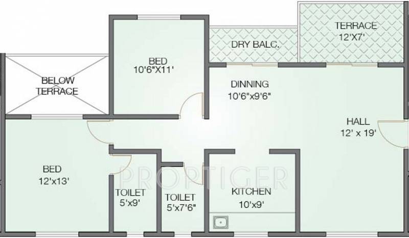 Shivtara Tara Ariston (2BHK+2T (1,256 sq ft) 1256 sq ft)