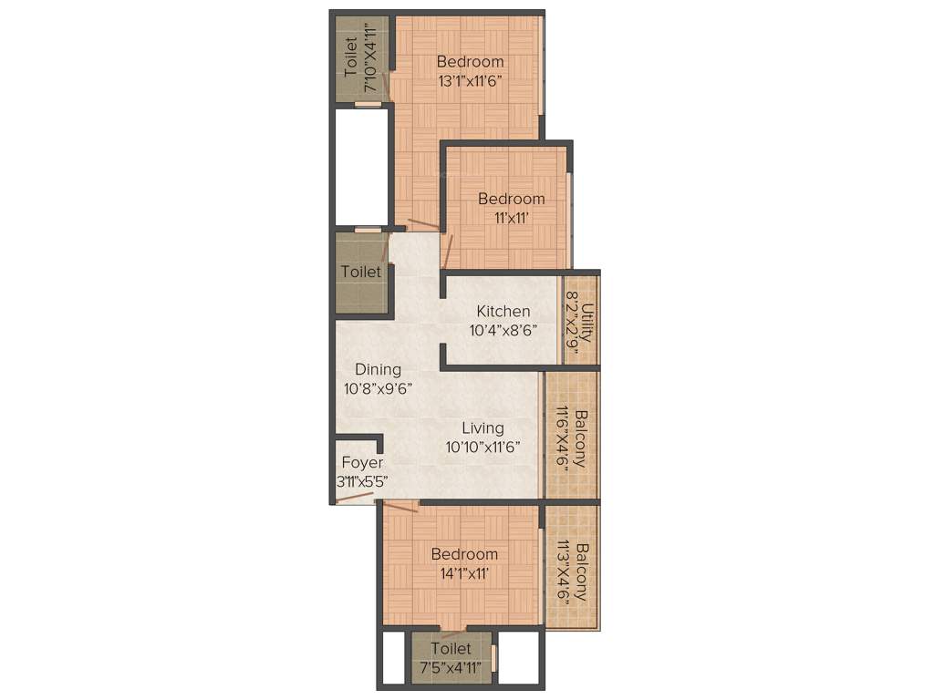 Unishire The Weave (3BHK+3T (1,575 sq ft) 1575 sq ft)