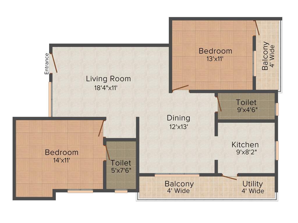 Keystone Ankuraa Park View (2BHK+2T (1,253 sq ft) 1253 sq ft)