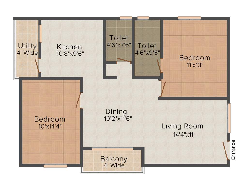 Keystone Ankuraa Park View (2BHK+2T (1,126 sq ft) 1126 sq ft)