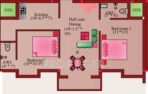 Sree Homes Ananya (2BHK+2T (896 sq ft) 896 sq ft)