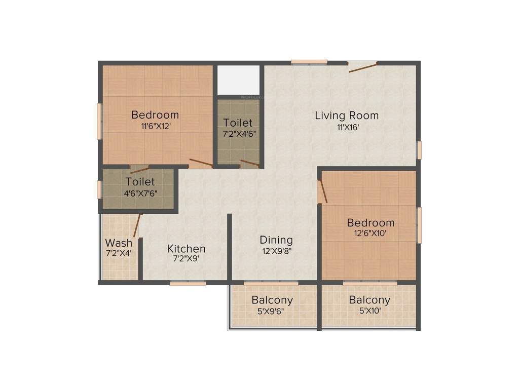 Hilife Whistling Winds (2BHK+2T (1,175 sq ft) 1175 sq ft)