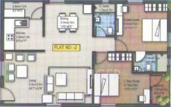 Integral Balaji Luxuria (2BHK+2T (1,220 sq ft) 1220 sq ft)