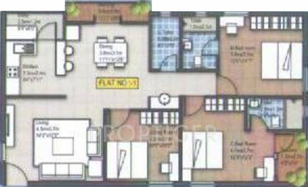 Integral Balaji Luxuria (3BHK+3T (1,340 sq ft) 1340 sq ft)