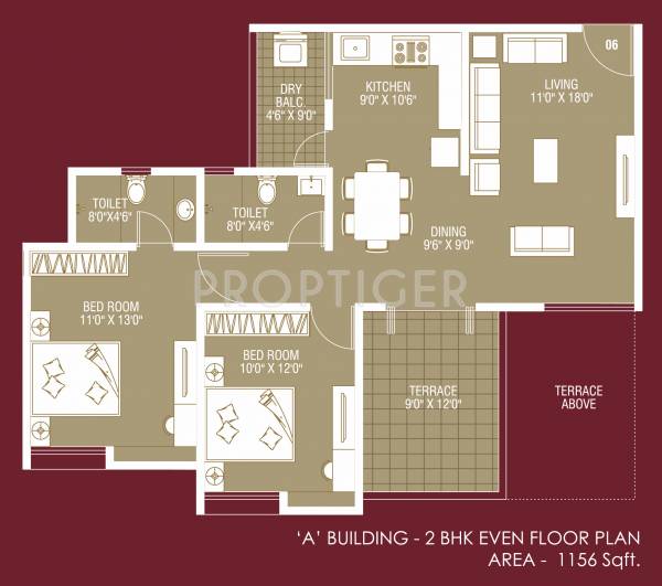 Kanchan Onyx (2BHK+2T (1,156 sq ft) 1156 sq ft)