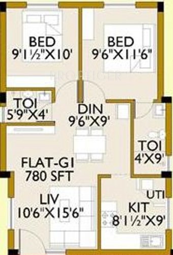 Rahul Balaji Enclave (2BHK+2T (780 sq ft) 780 sq ft)