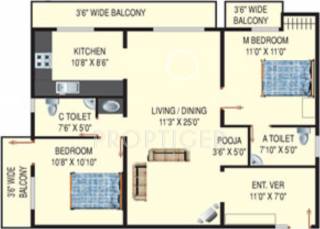 Gangothri Galaxy (2BHK+2T (1,220 sq ft) Pooja Room 1220 sq ft) Gangothri Galaxy (2BHK+2T (1,220 sq ft) Pooja Room 1220 sq ft)